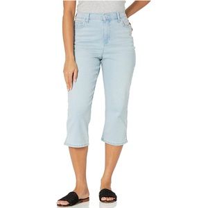GLORIA VANDERBILT Amanda Capri SIZE 16 Zanzibar Whiskers Blue Denim Jeans NWT